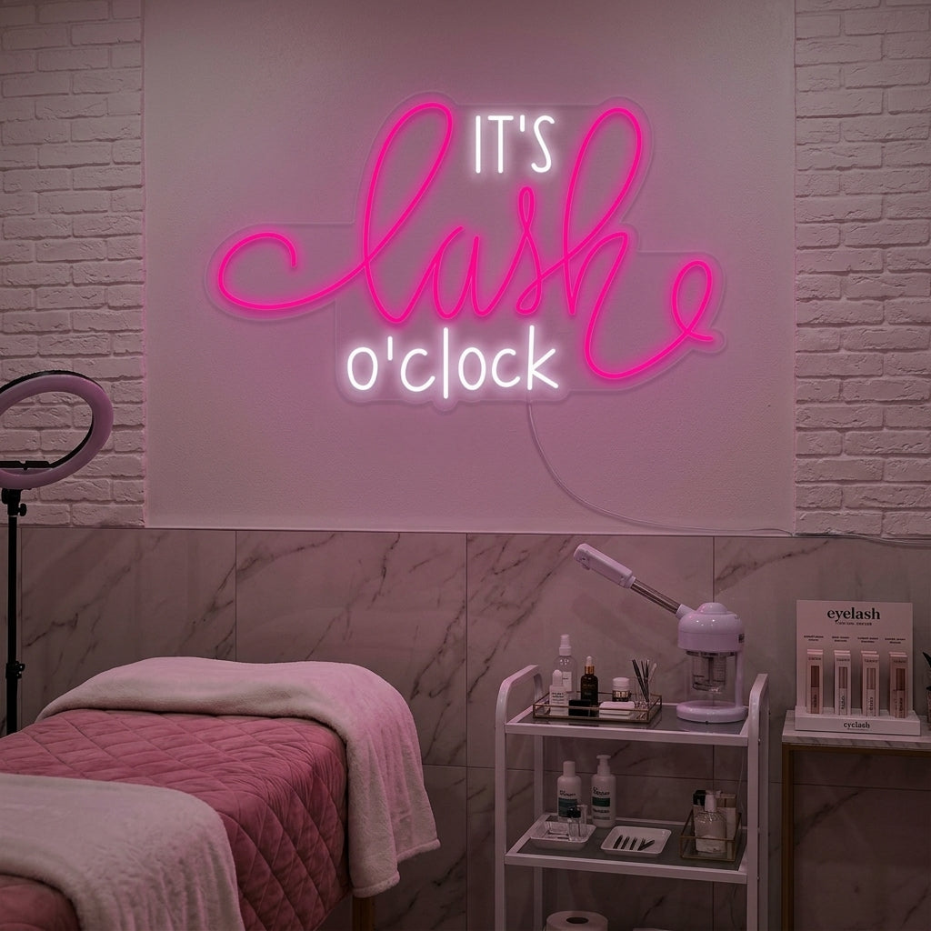 "Its Lashes Oclock" Enseigne Lumineuse en Néon