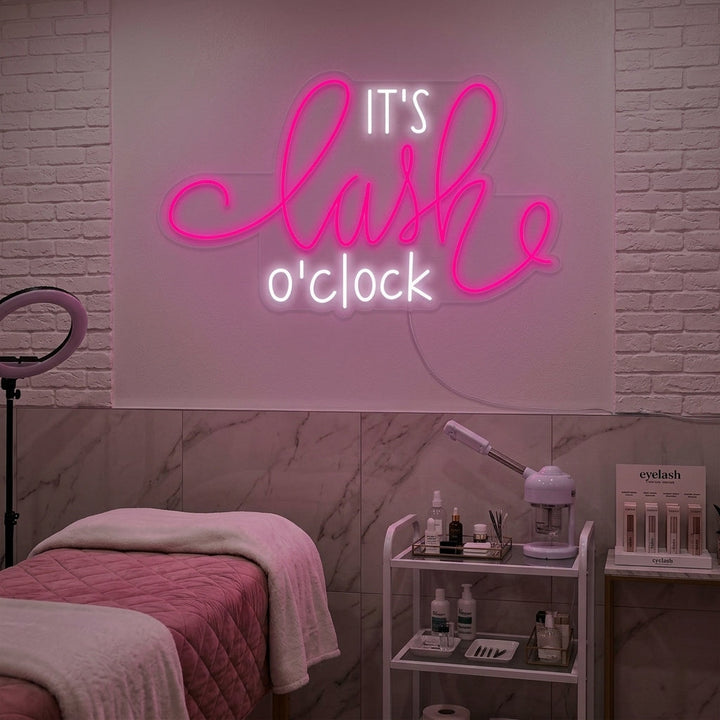 "Its Lashes Oclock" Enseigne Lumineuse en Néon