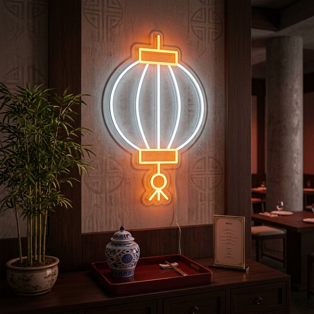 "Lanterne Chinoise" Enseigne Lumineuse en Néon