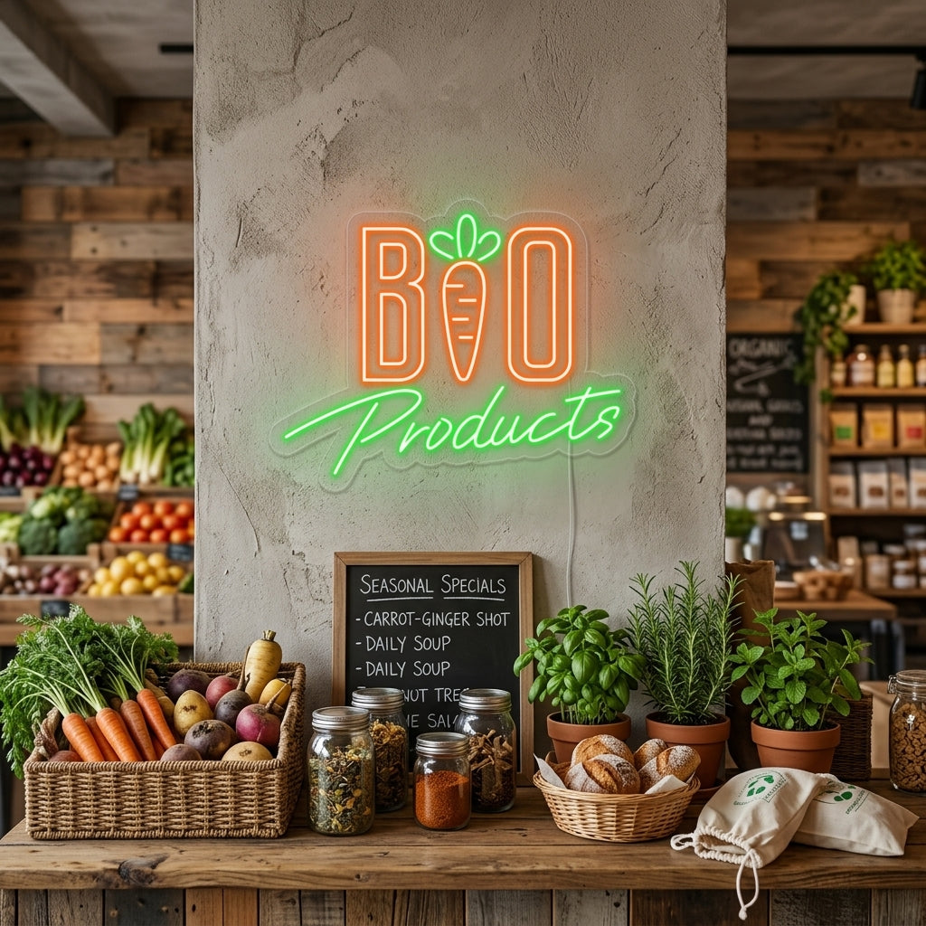 "Bio Products" Enseigne Lumineuse en Néon