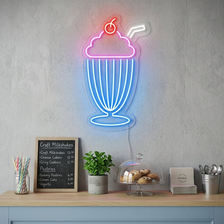 "Milkshake" Enseigne Lumineuse en Néon