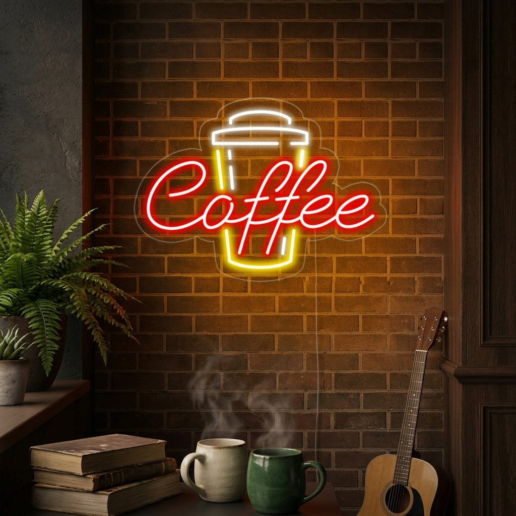 "Coffee, tasse à café" Lumineuse en Néon