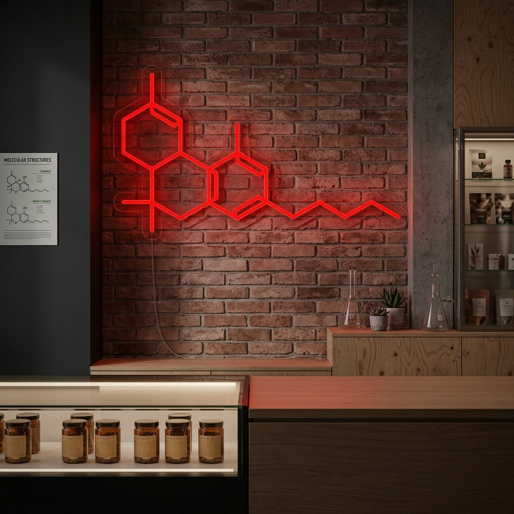 "Molécule De Thc Dans La Weed" Enseigne Lumineuse en Néon