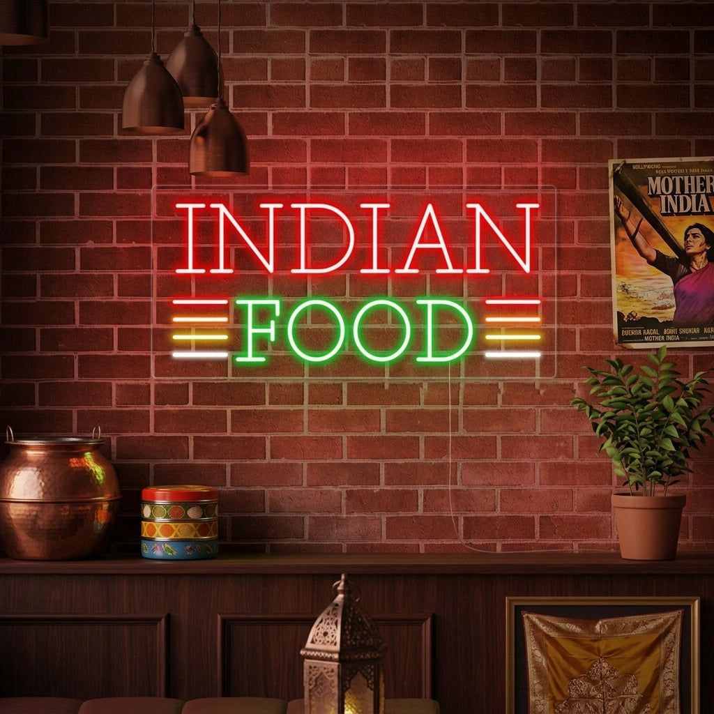 "INDIAN FOOD" Lumineuse en Néon