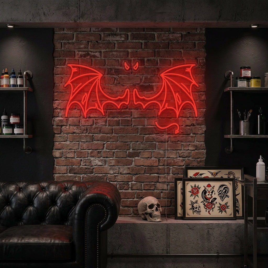 "Ailes Du Diable" Enseigne Lumineuse en Néon