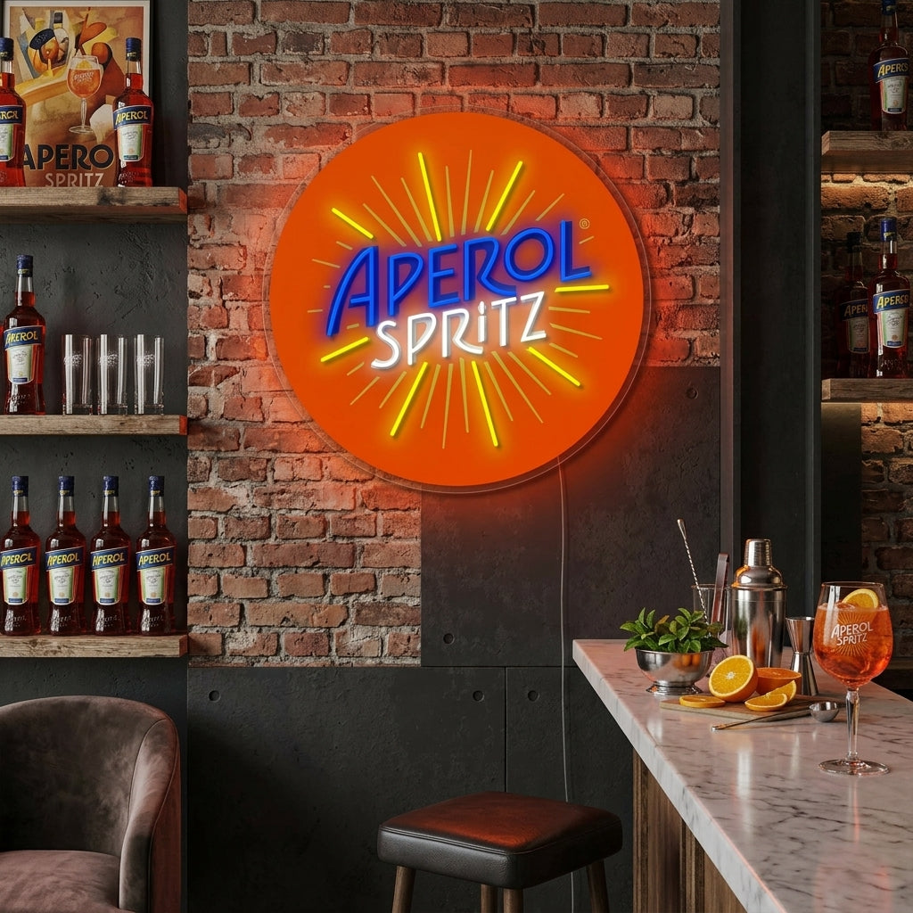 "Italie Aperol Spritz" Enseigne Lumineuse en Néon