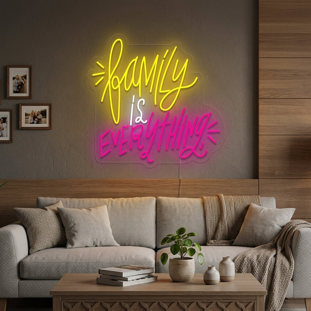 "Family is Everything" Enseigne Lumineuse en Néon