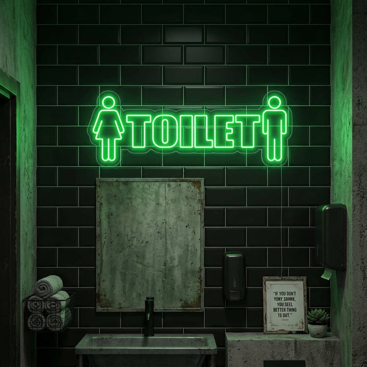"Toilet, Homme, femme" Lumineuse en Néon