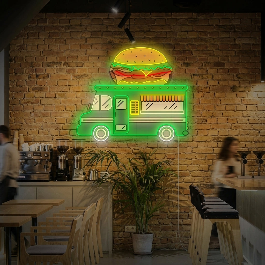 "Camion à hamburgers" Enseigne néon