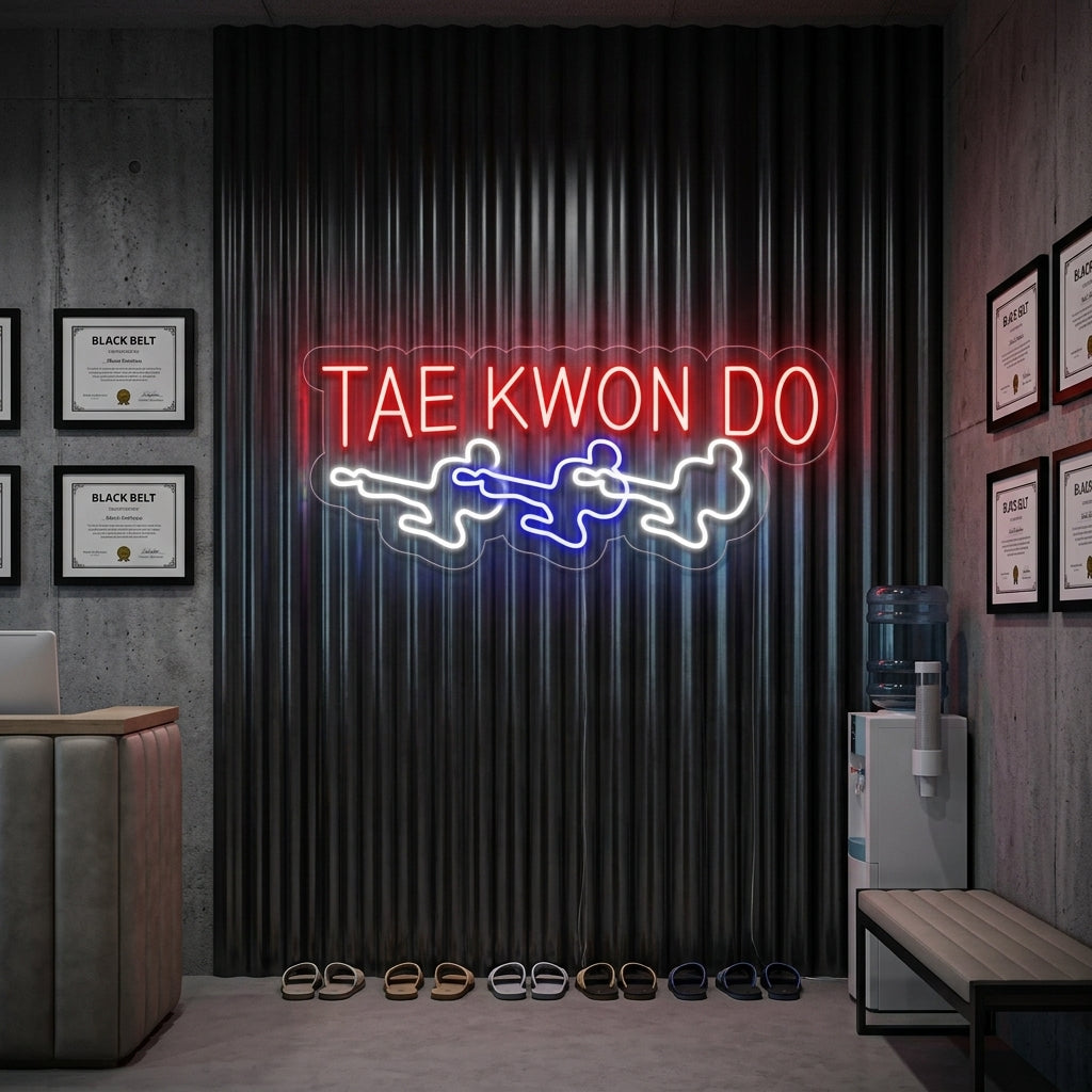 "Taekwondo Hommes" Enseigne Lumineuse en Néon