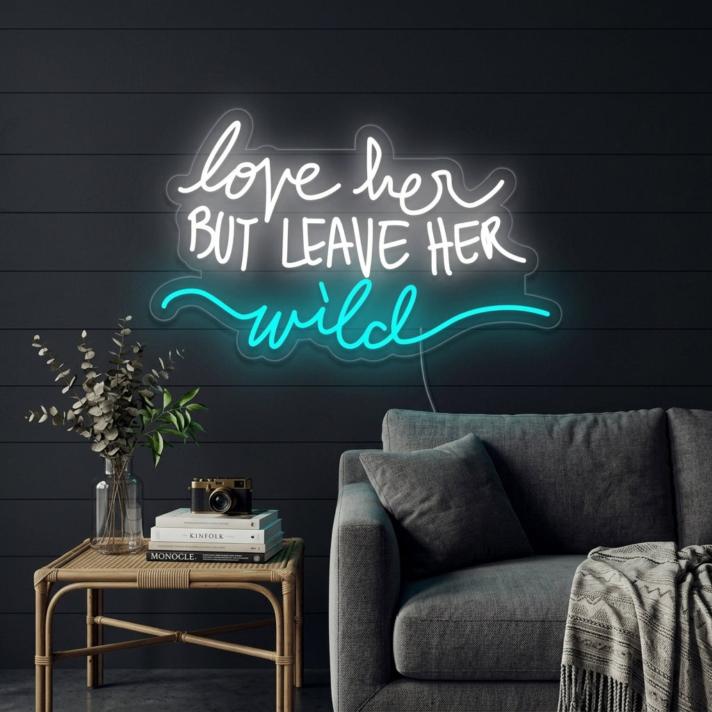 "Love Her But Leave Her Wild" Enseigne Lumineuse en Néon