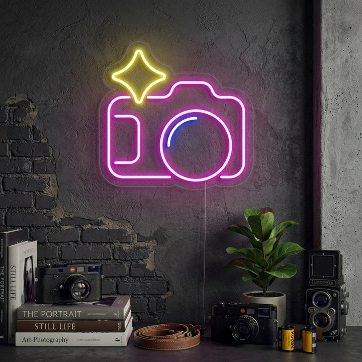 "Appareil Photo" Enseigne Lumineuse en Néon