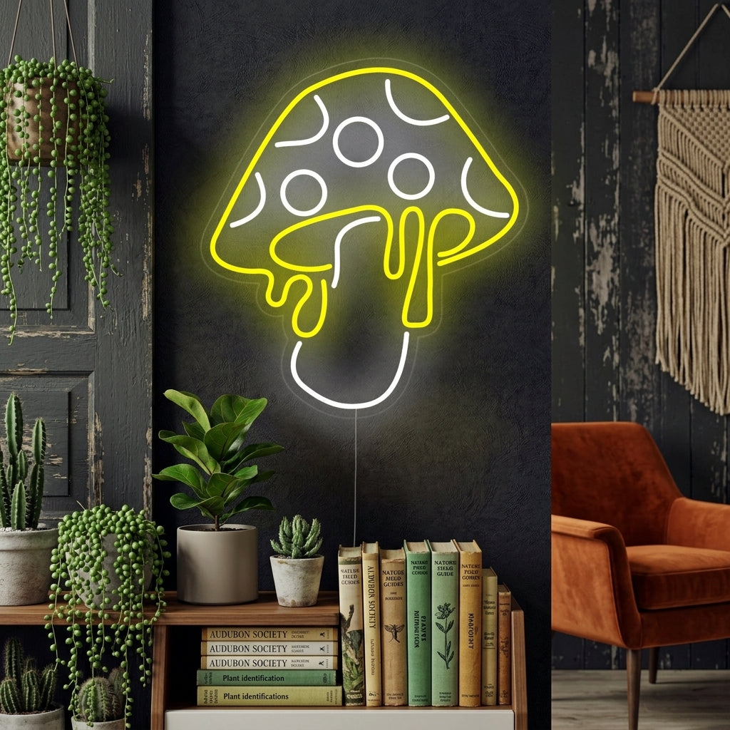 "Champignon Goutte À Goutte" Enseigne Lumineuse en Néon
