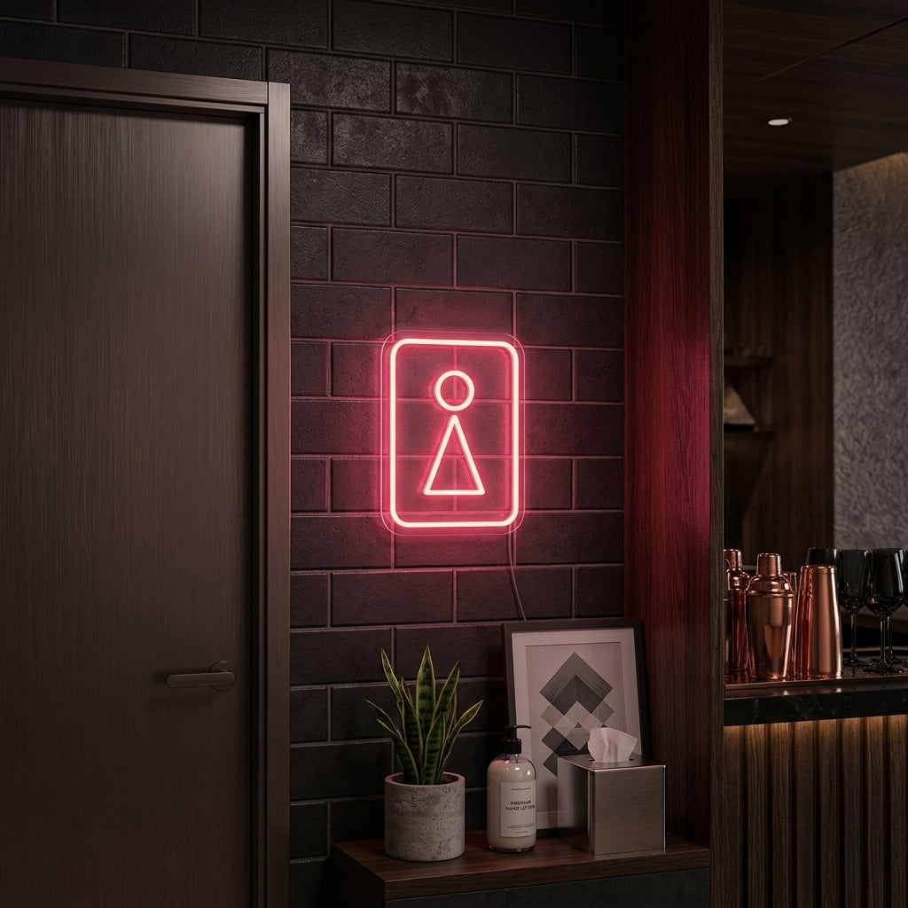 "WC Femme Symbole" Enseigne Lumineuse en Néon