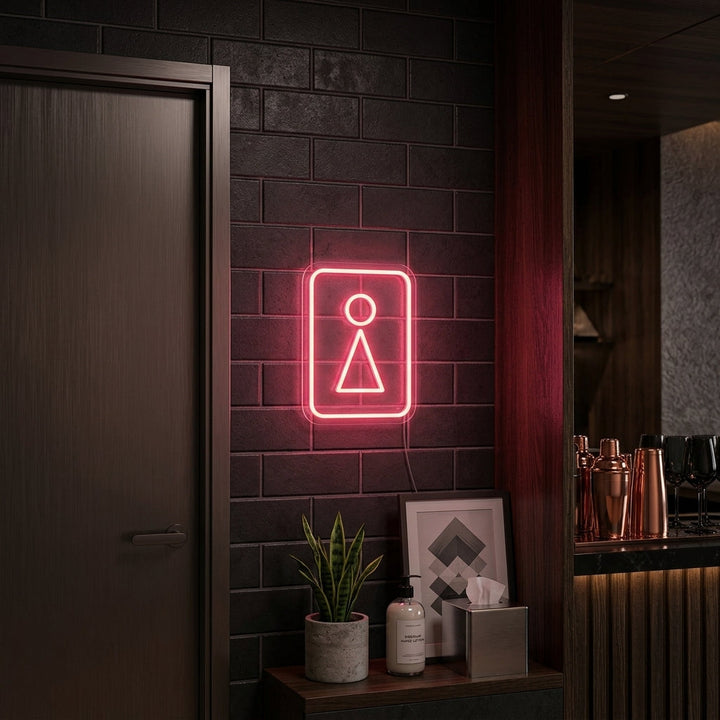 "WC Femme Symbole" Enseigne Lumineuse en Néon