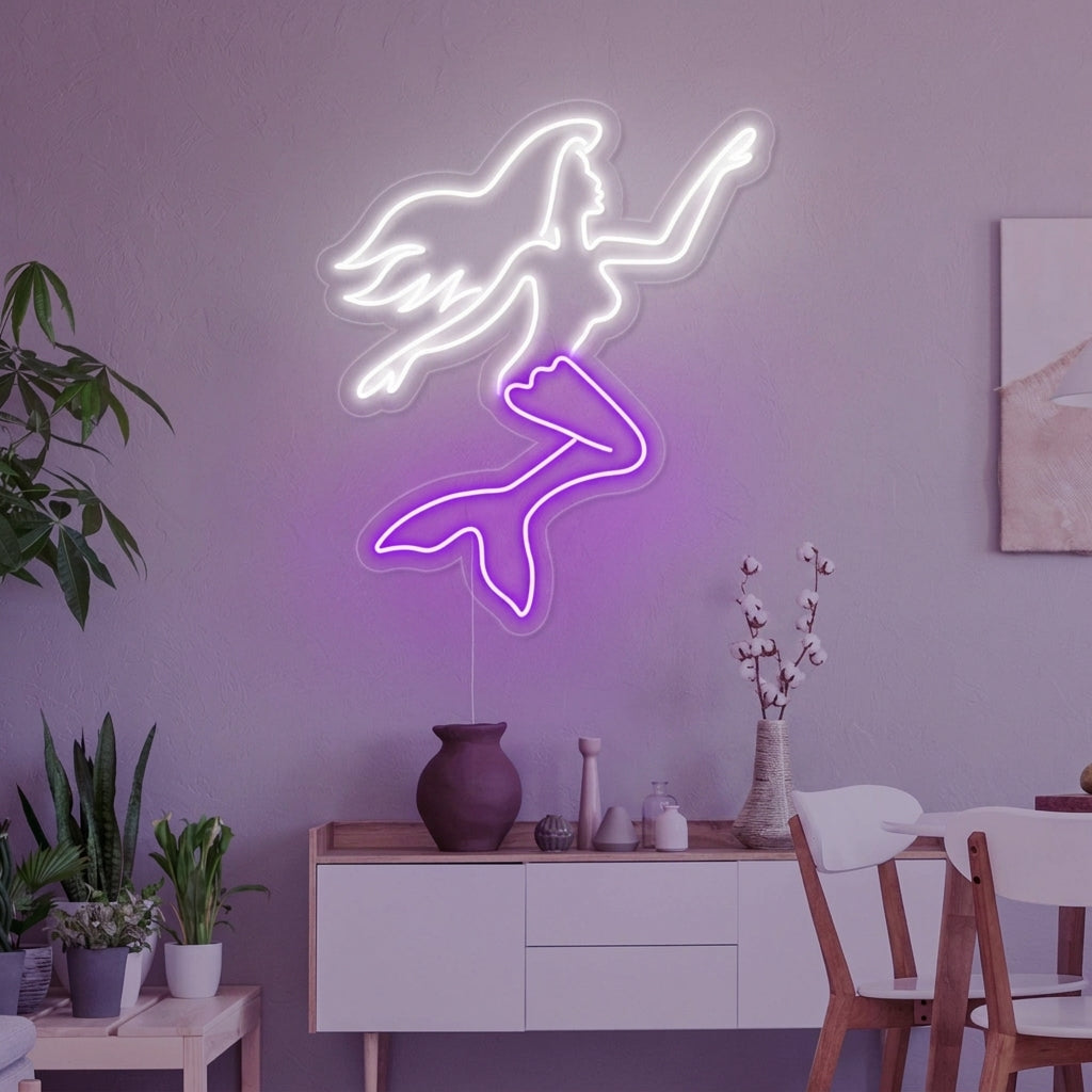 "Sirène Fille Sexy" Enseigne Lumineuse en Néon
