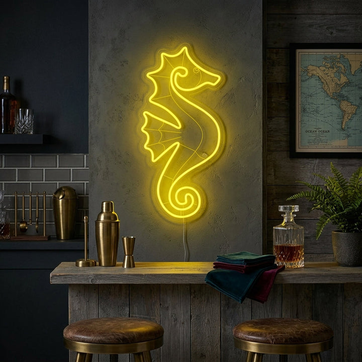 "Hippocampe" Enseigne Lumineuse en Néon