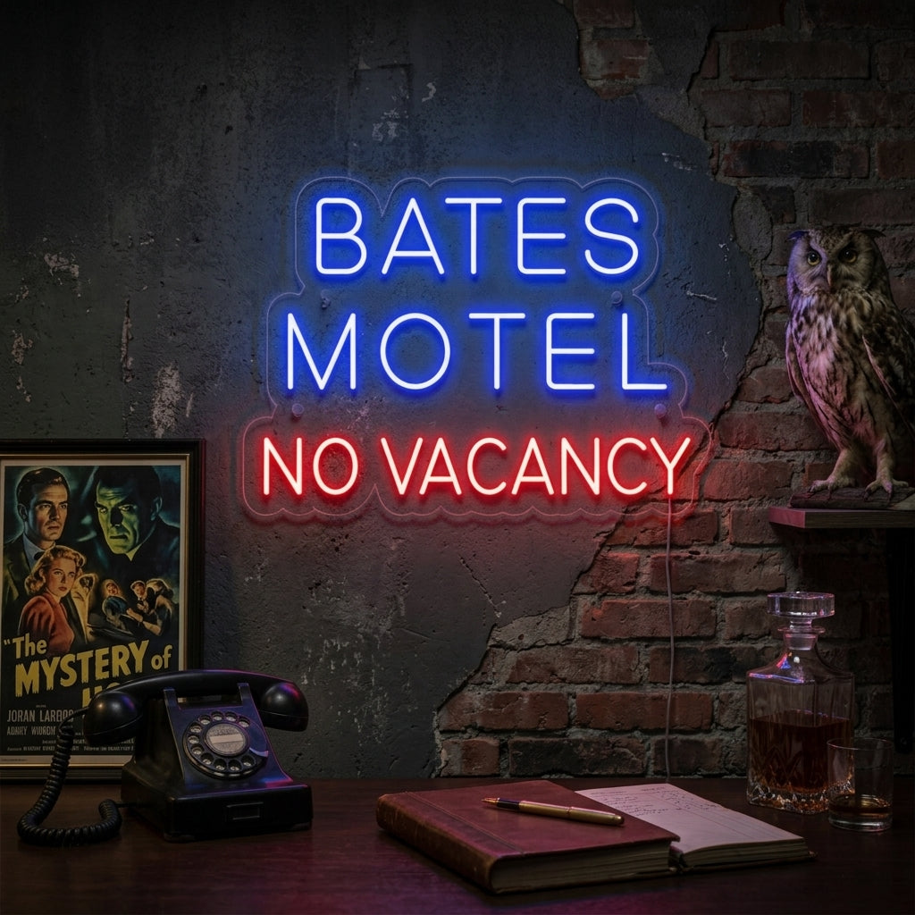 "Bates Motel No Vacancy" Enseigne Lumineuse en Néon