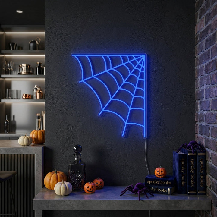 "Toile D'Araignée D'Halloween" Enseigne Lumineuse en Néon