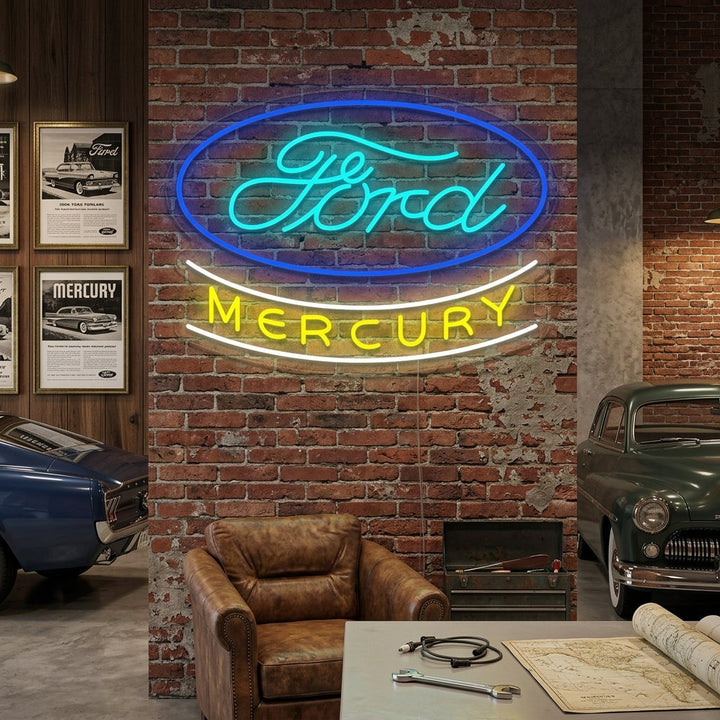 "Mercury, Logo de voiture" Lumineuse en Néon