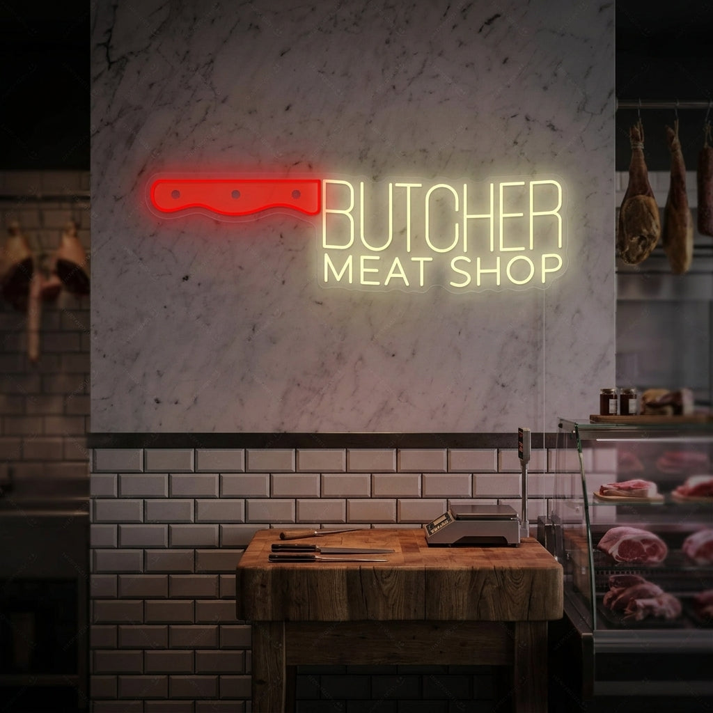 "Butcher Meat Shop" Enseigne néon