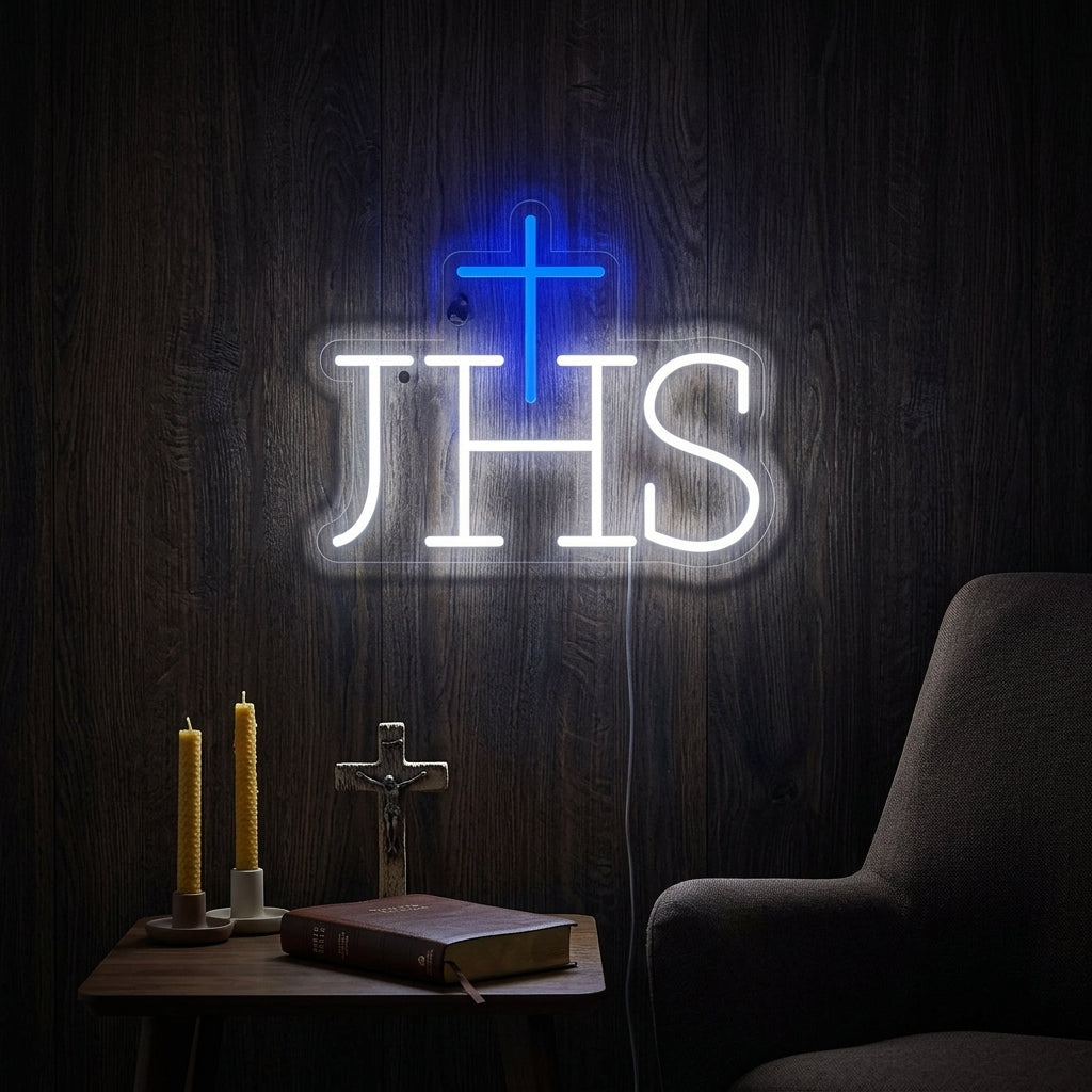 "Ihs Jesus Symbol" Enseigne Lumineuse en Néon