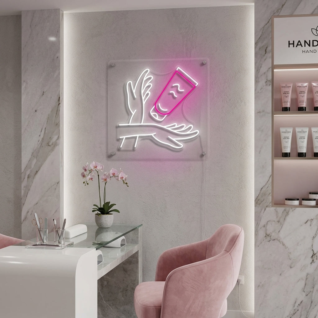 "Soin Des Mains" Enseigne Lumineuse en Néon