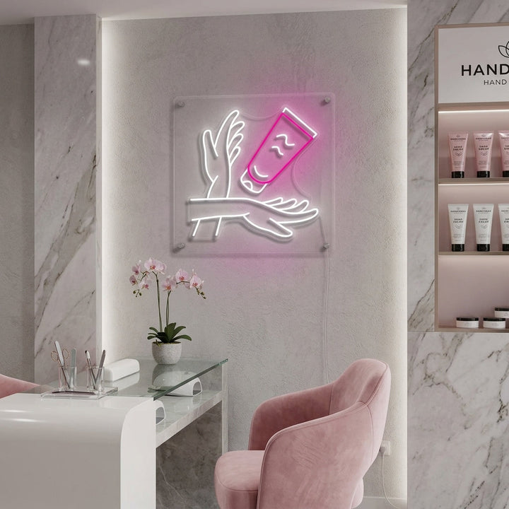 "Soin Des Mains" Enseigne Lumineuse en Néon