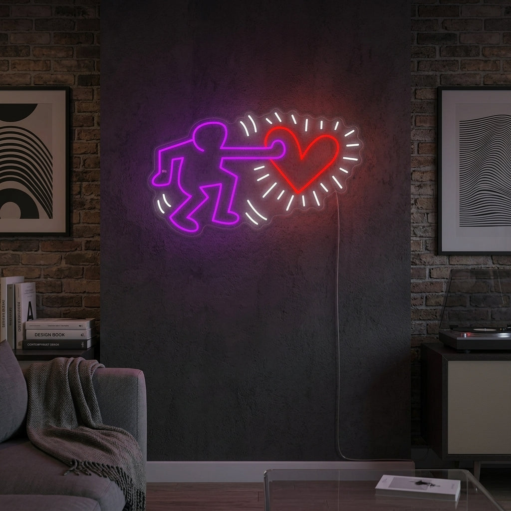"Envoyer De L'Amour" Enseigne Lumineuse en Néon
