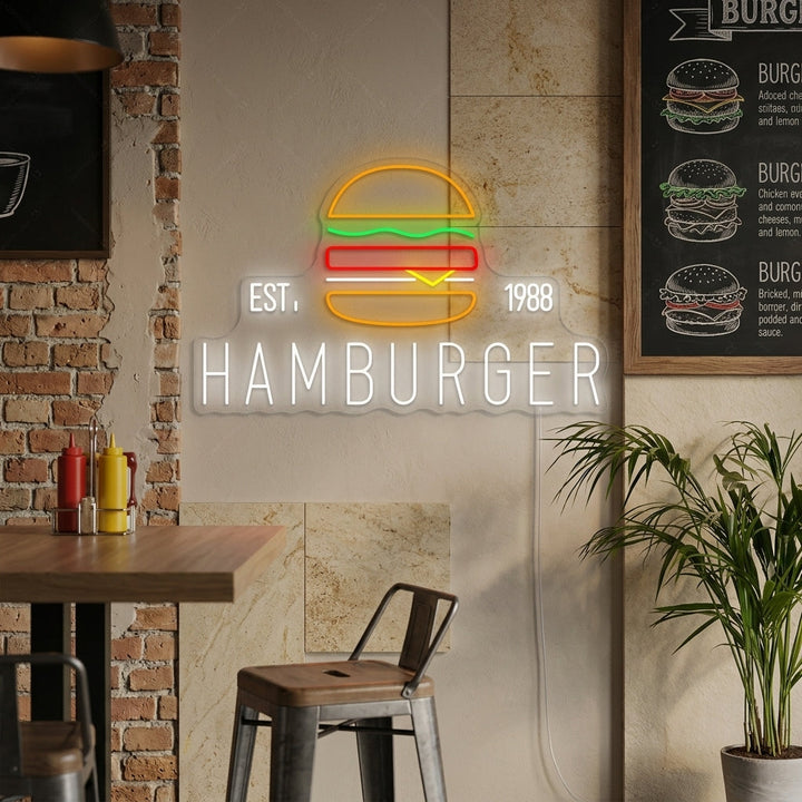 "Logo personnalisé pour hamburger" Enseigne néon