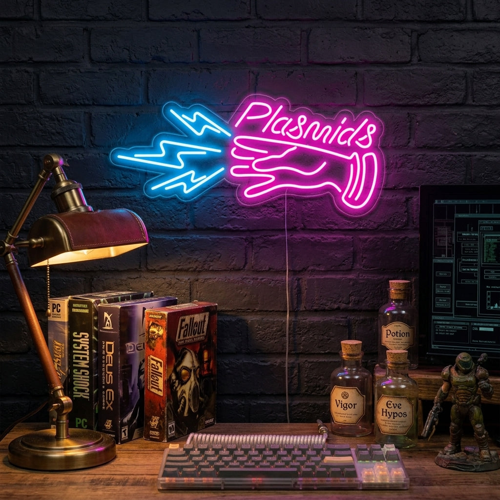 "Plasmids, Décoration De Chambre De Gamer" Enseigne Lumineuse en Néon
