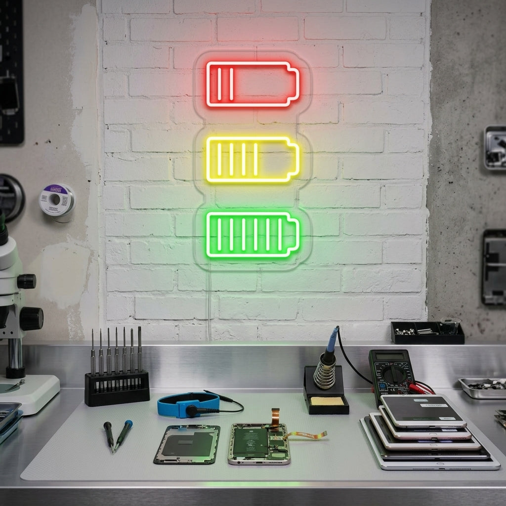 "Niveau De Batterie" Enseigne Lumineuse en Néon