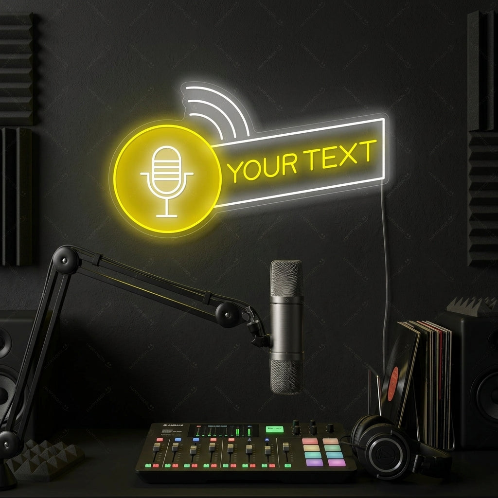"Logo podcast personnalisé" Enseigne néon