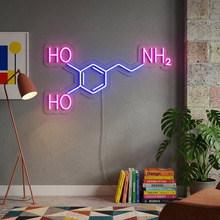"Molécule De Dopamine" Enseigne Lumineuse en Néon