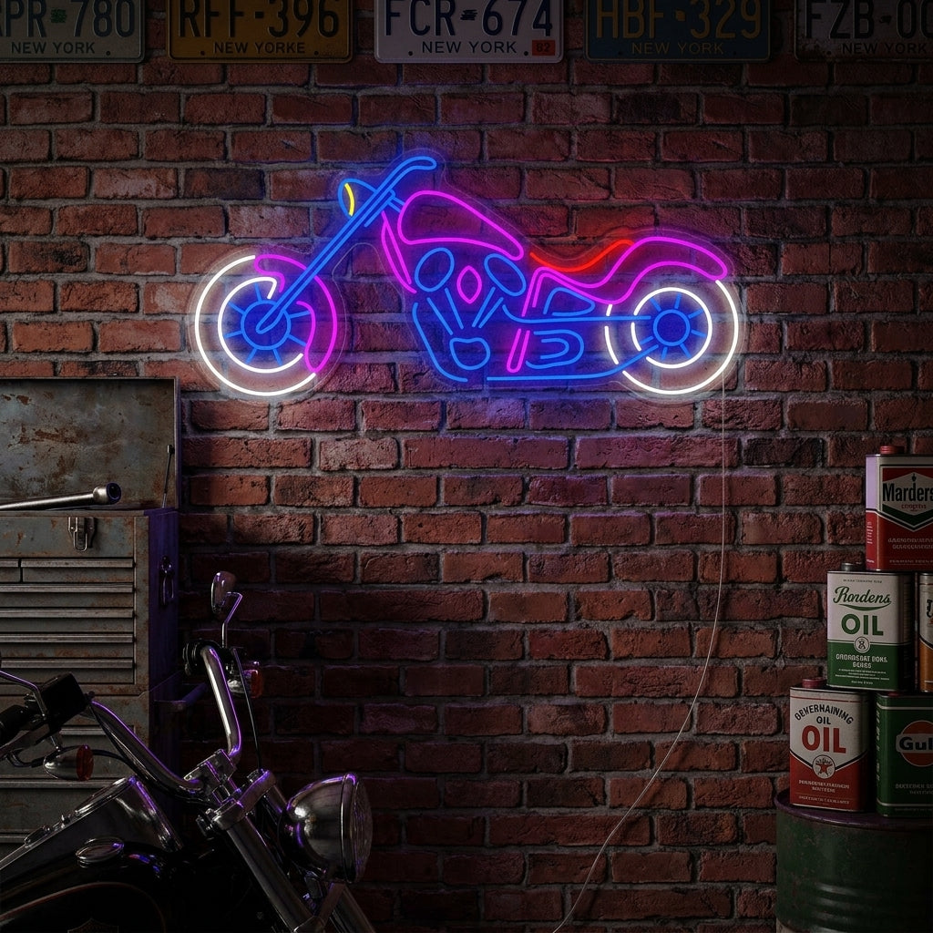 "Moto" Enseigne Lumineuse en Néon