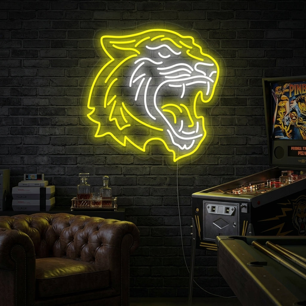 "Tête De Tigre Animal" Enseigne Lumineuse en Néon