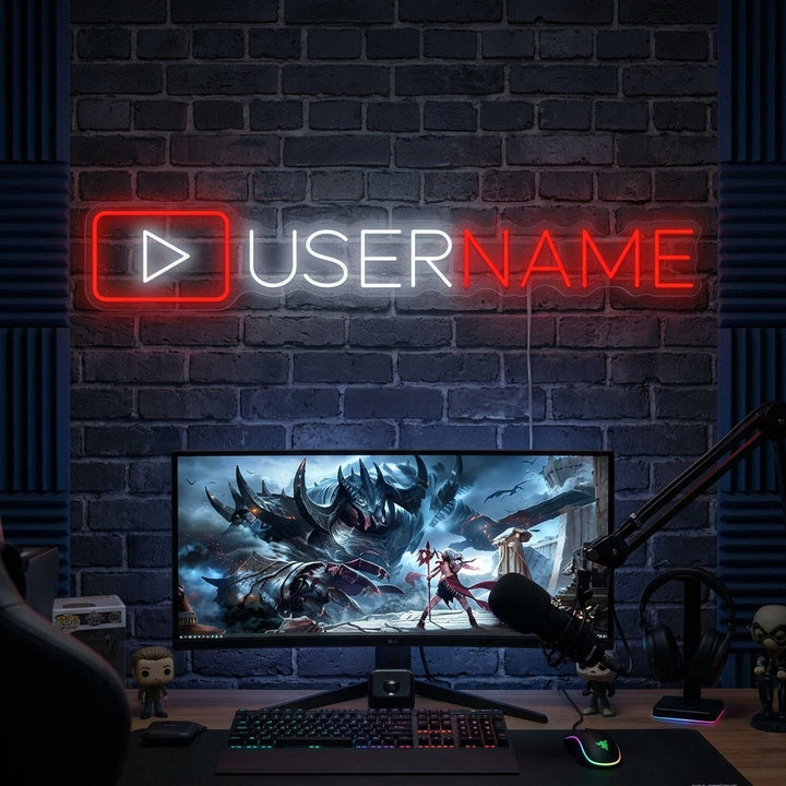 "Logo Youtuber personnalisé" Enseigne néon