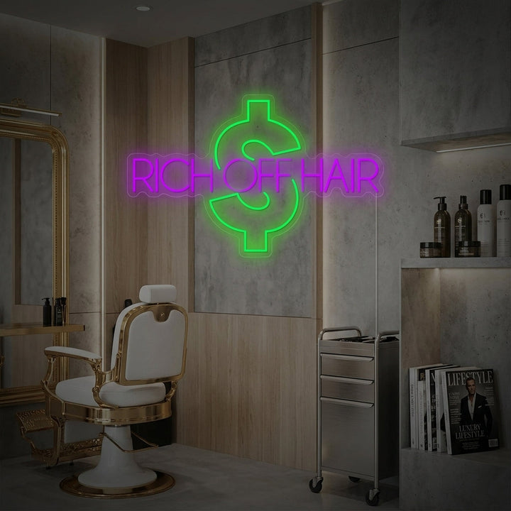 "Rich Off Hair" Enseigne néon