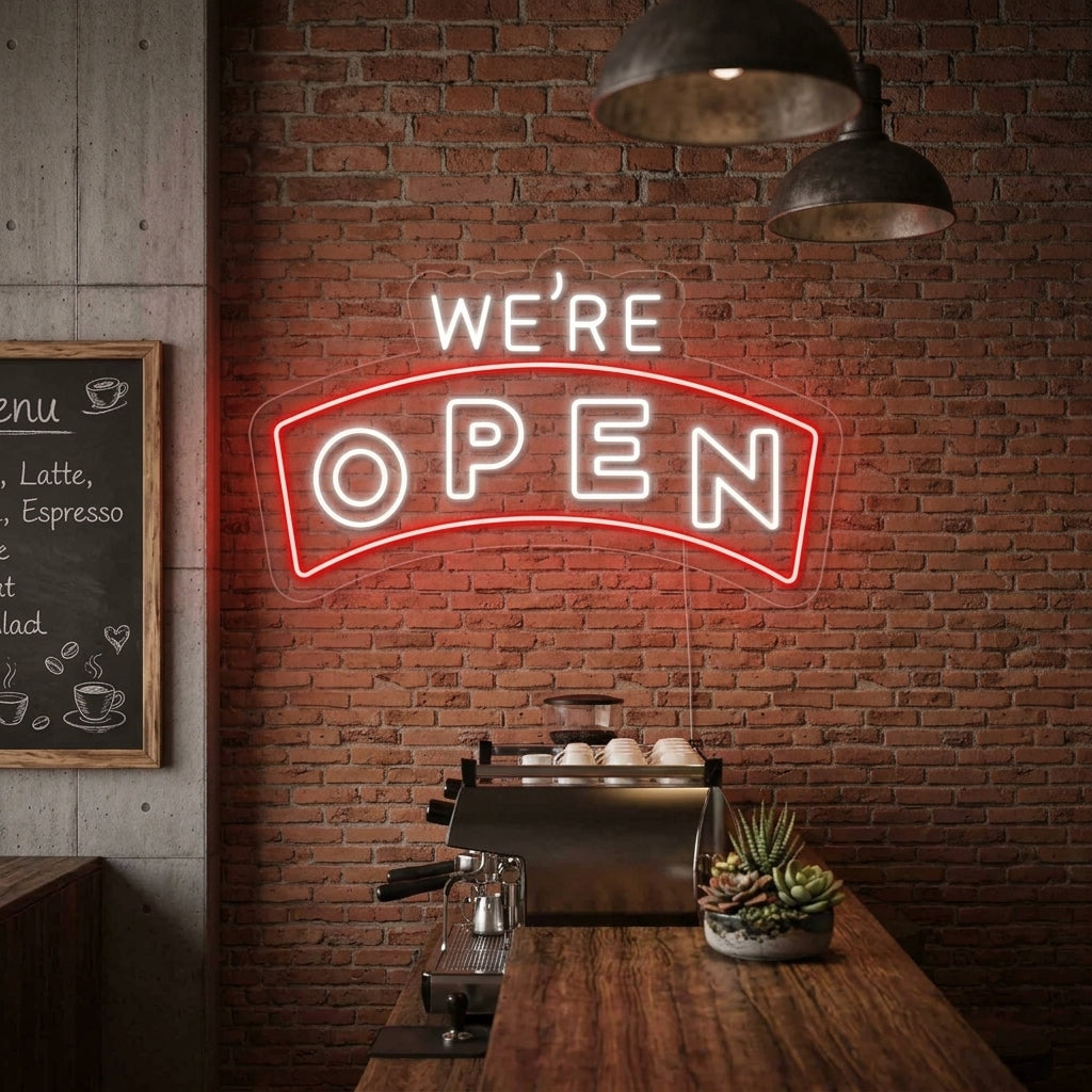 "We Are Open" Enseigne Lumineuse en Néon