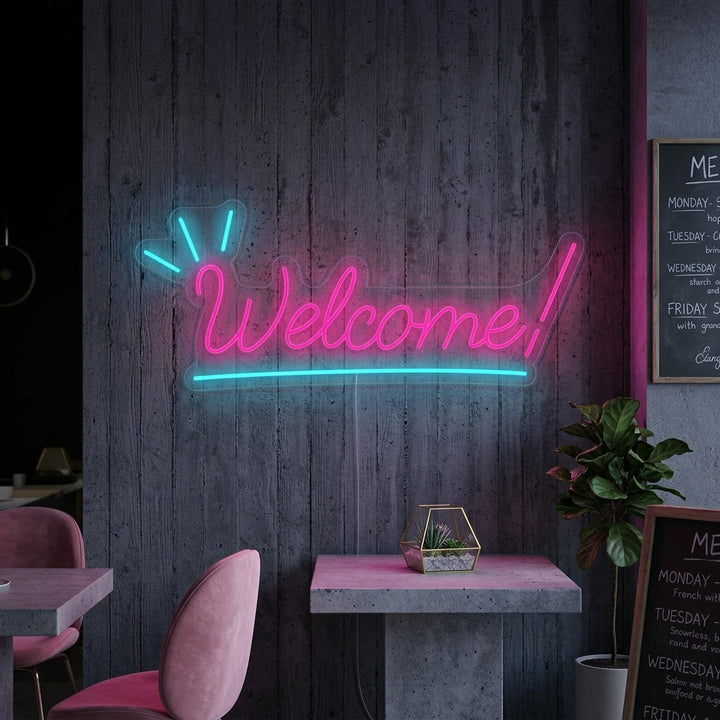 "Welcome" Enseigne Lumineuse en Néon