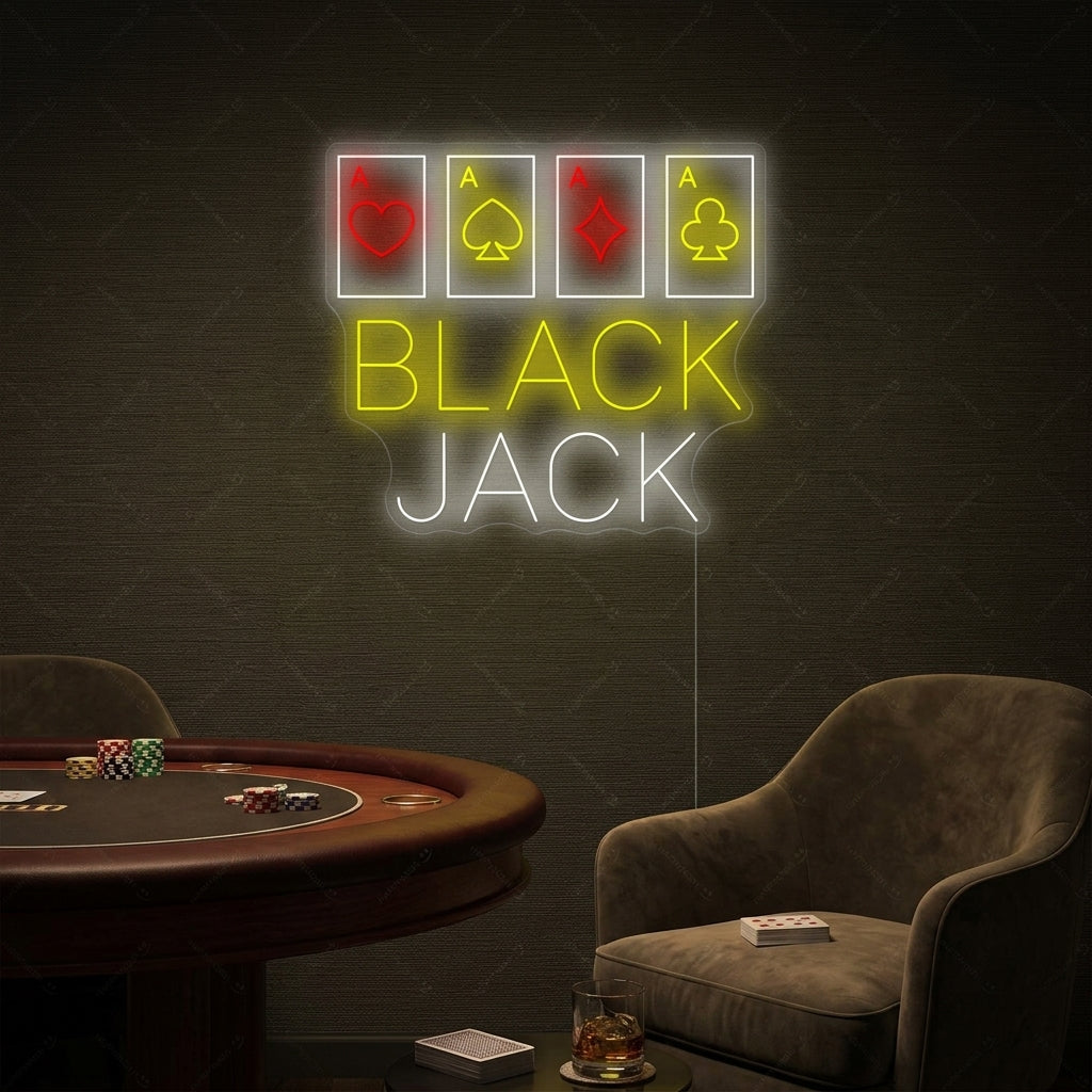 "Black Jack" Enseigne néon