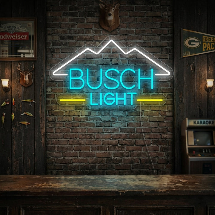 "Bar À Bière Busch Light Vintage" Enseigne Lumineuse en Néon