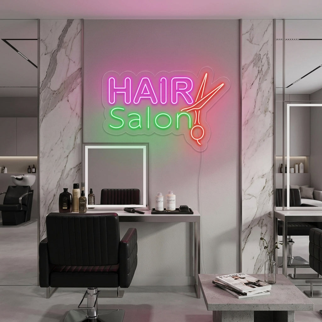 "Hair Salon" Enseigne Lumineuse en Néon