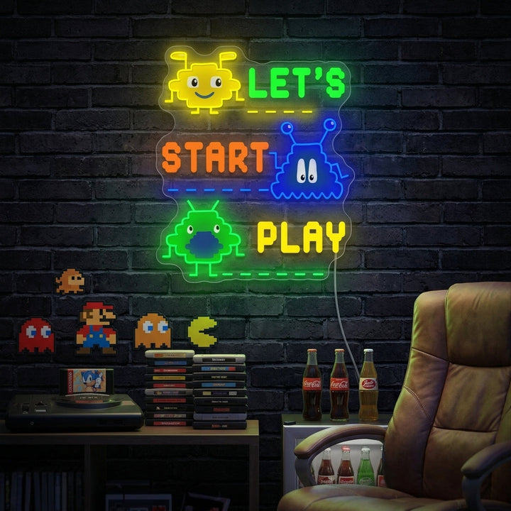 "Jeu vidéo 8 bits" Enseigne néon