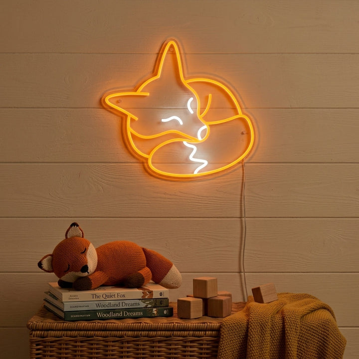 "Renard Endormi, Décoration De Chambre D'Enfant" Enseigne Lumineuse en Néon