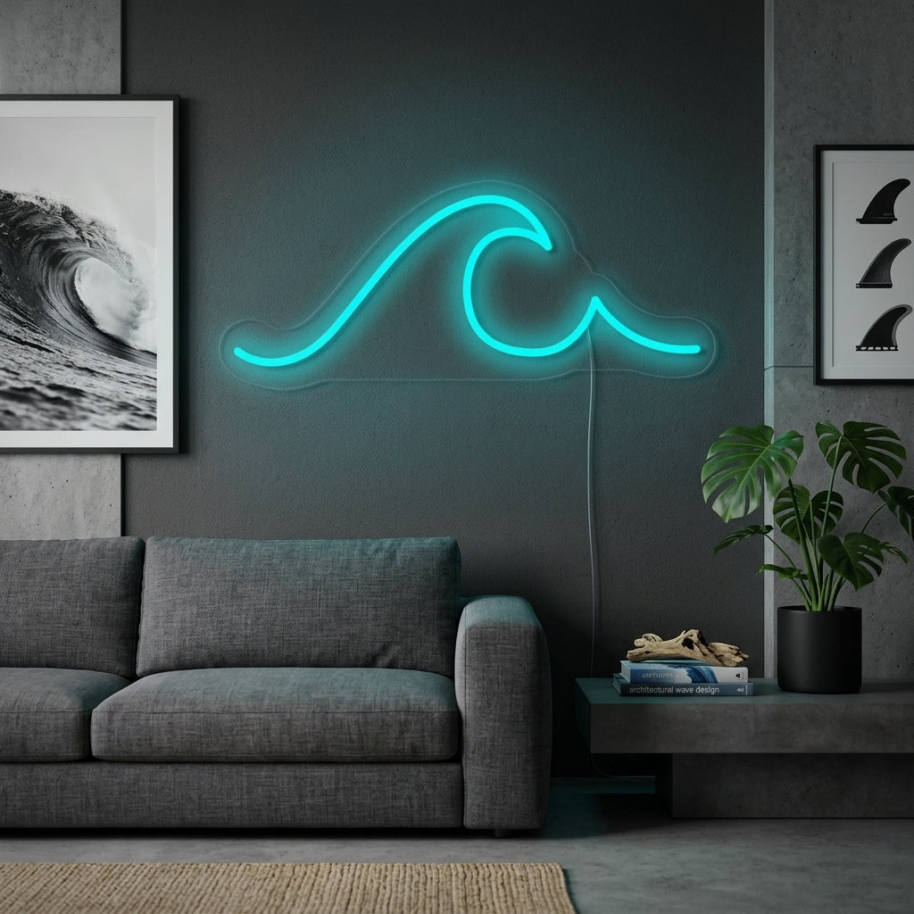 "Vague De Mer" Enseigne Lumineuse en Néon