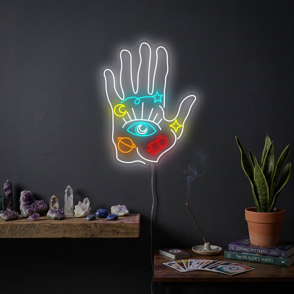 "Main Spirituelle" Enseigne Lumineuse en Néon