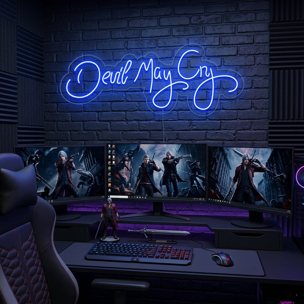 "Devil May Cry, Décoration De Joueur" Enseigne Lumineuse en Néon