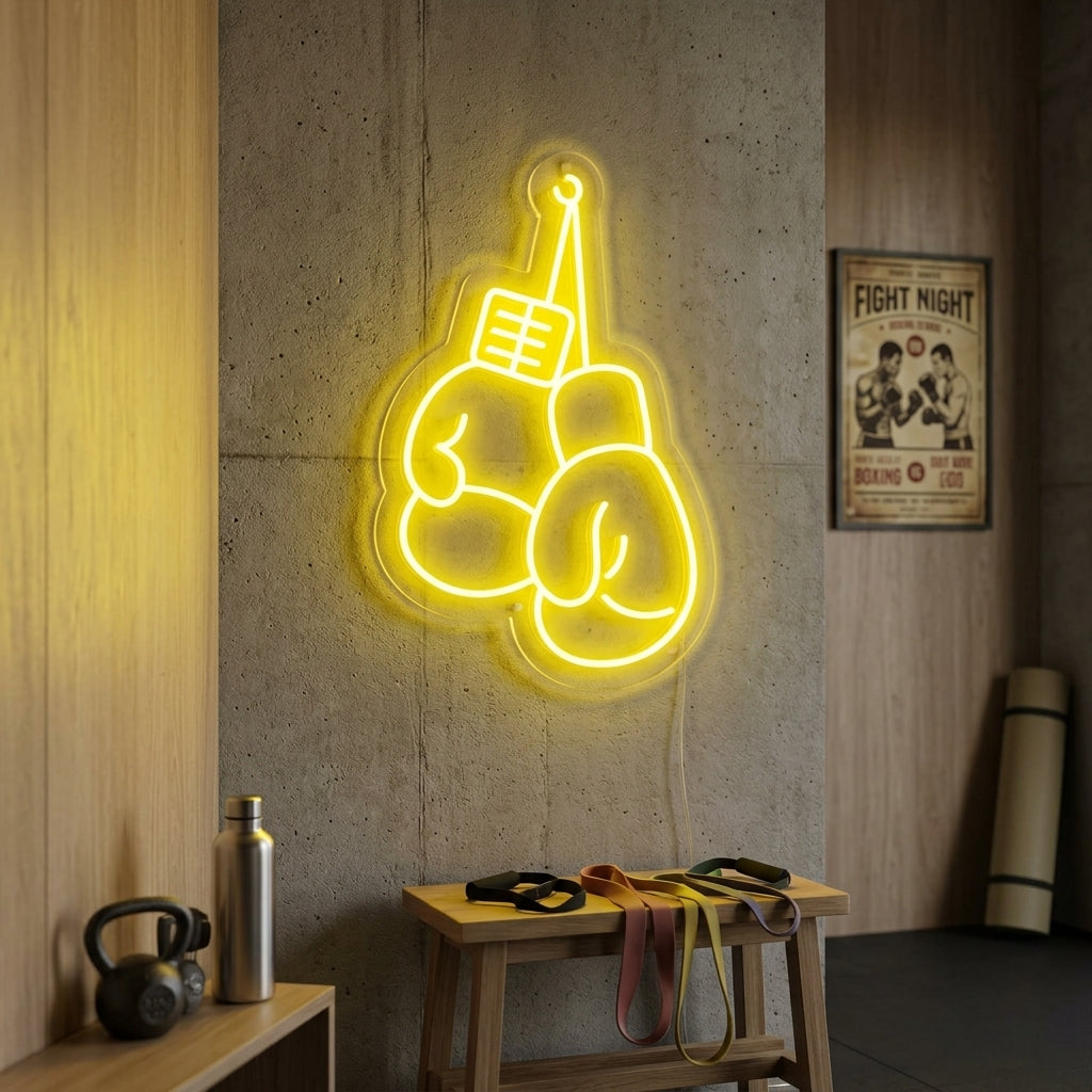 "Gants De Boxe" Enseigne Lumineuse en Néon