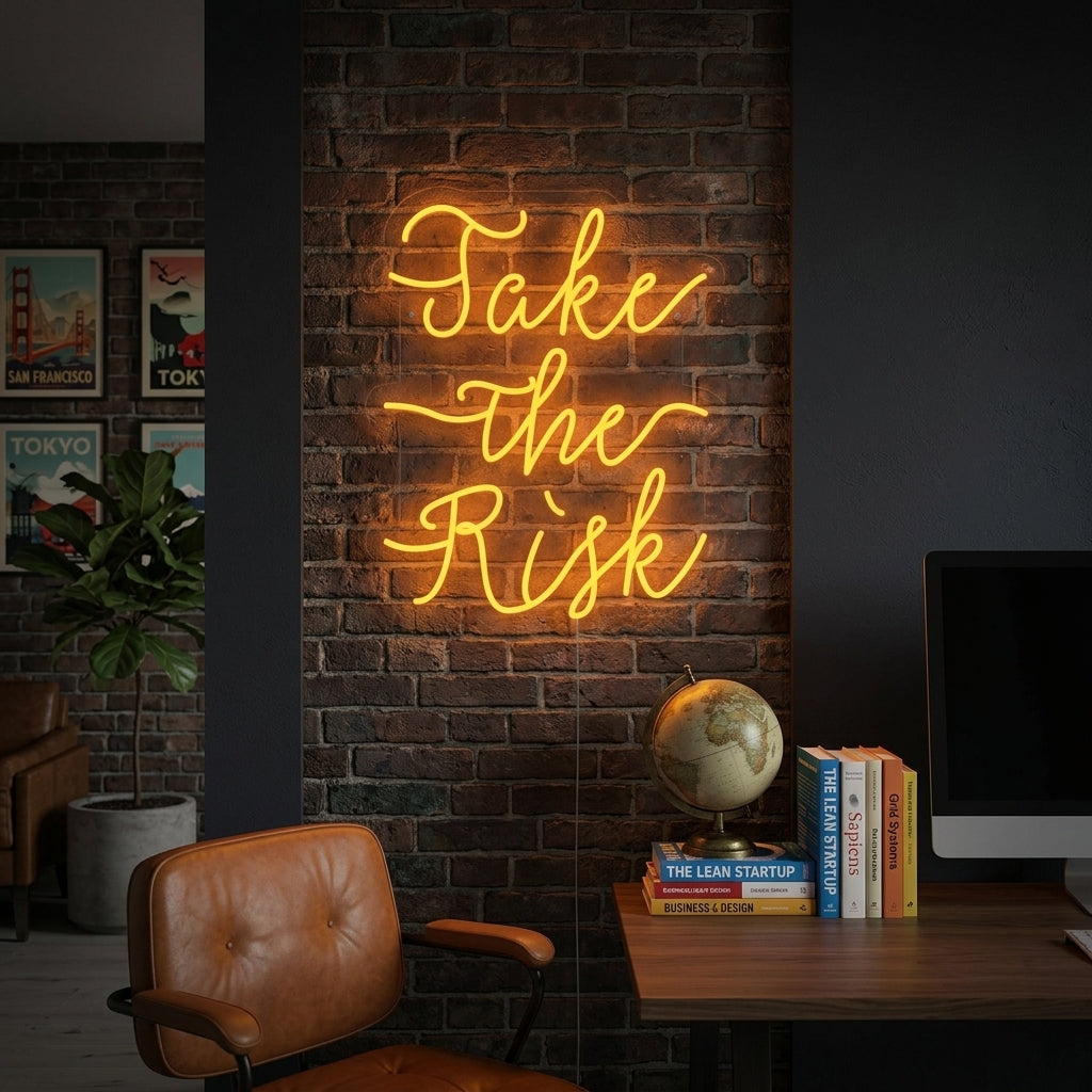 "Take The Risk" Enseigne Lumineuse en Néon